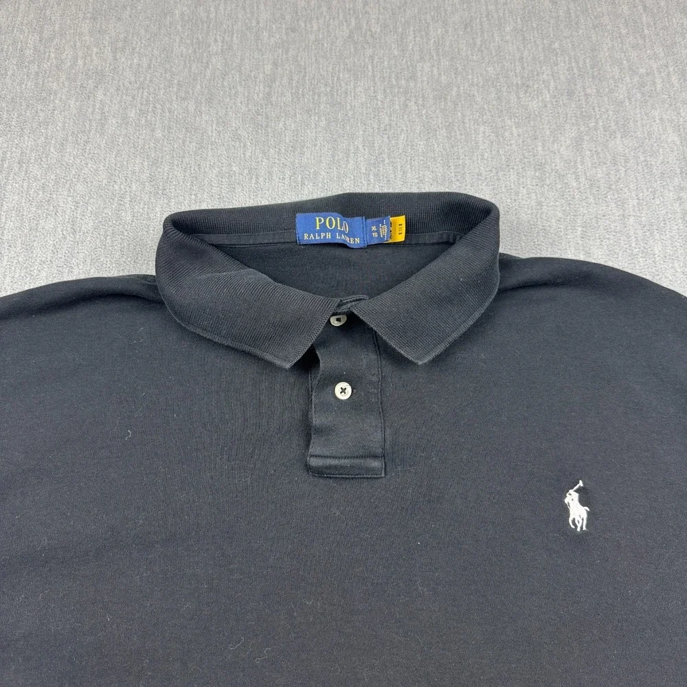 Polo Ralph Lauren‎ Polo Shirt Mens XL Black Pony Short Sleeve Rugby Golf Classic